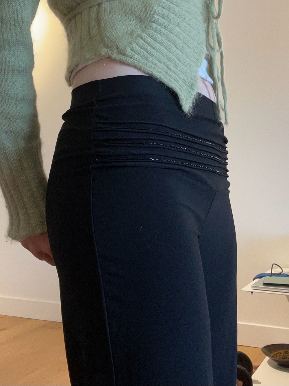 Black Beaded capris